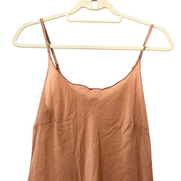 CP SHADES Silk Blend Tank Slip Style Midi Dress Tan XS - Picture 3 of 6